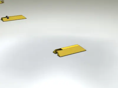 Yellow guide barrier 4 end-piece 2 Low-poly 3D model