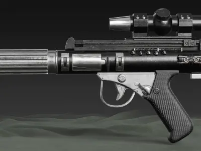 DH-18 Sci-fi laser gun Low-poly 3D model