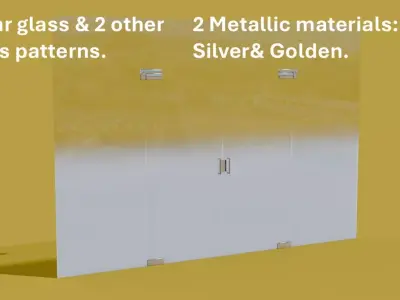 Glass door Low-poly 3D model