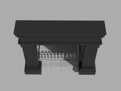 Fireplace with door 3D model
