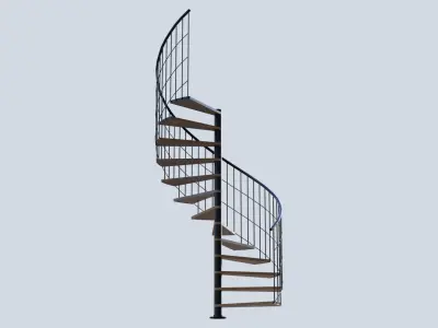 Spiral staircase Low-poly 3D model buy