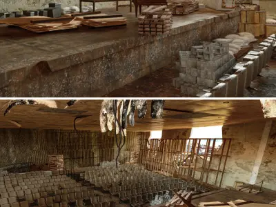 Damaged Theater 3D model
