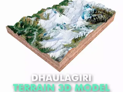 Dhaulagiri Mountain Range Nepal 3D model