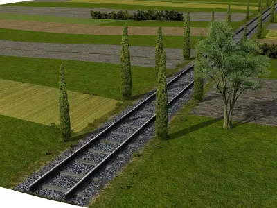 railroad 3D model