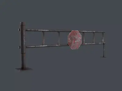 Road Block Gate Barricade 3D model