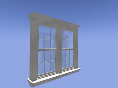 Double-Hung Windows American House 3D model