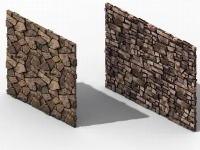Brutal tribe - stone wall 9 3D model