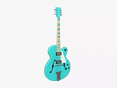 Electric Guitar J04 Light Blue - Music Instrument Design Low-poly 3D model