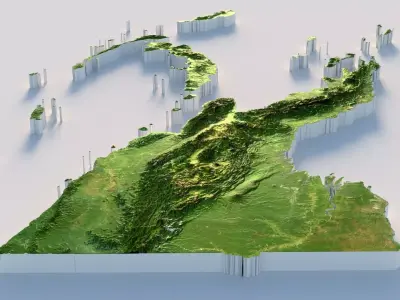Papua New Guinea Terrain Country 3D model