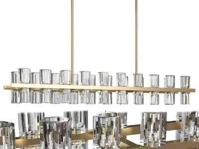 LAMPADARIO BRASS LINE CHANDELIER Low-poly 3D model