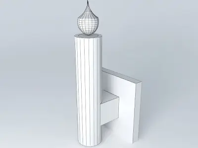 Torch candle with flame Free 3D model
