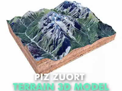 Piz Zuort Mountain Switzerland 3D model