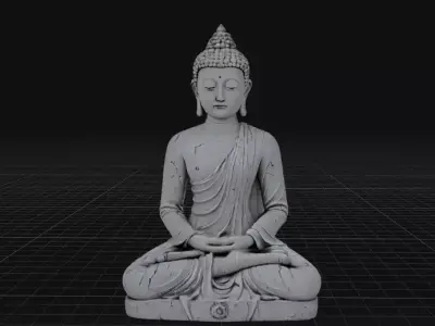 Buddha Meditation Statue Spiritual 3D Model Low-poly 3D model