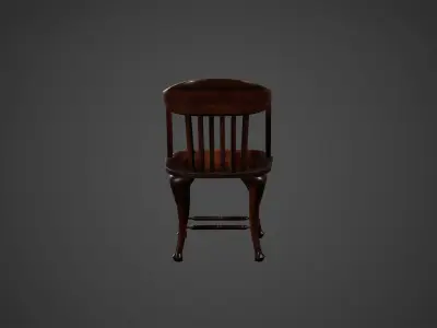 Modern Classic Wood Chair Low Poly  Game Ready Low-poly 3D model