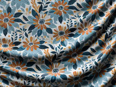 Victorian Flowers Cloth Fabric PBR Texture Pack Texture