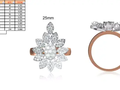 Ladies-Elegant Stone Rings For Womens 69 3D print model