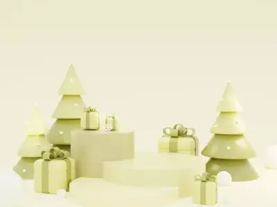 Christmas trees podium for product presentation 3D model