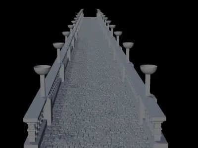 Large walk Bridge  Free 3D model