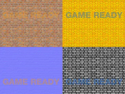 Wall Bricks - PBR - Game Ready - Tile Texture Low-poly 3D model