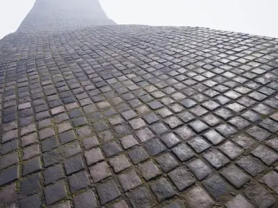 Procedural cobblestone material Low-poly 3D model