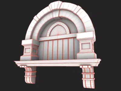 Stylized Medieval Window Game-Ready Low Poly PBR Low-poly 3D model