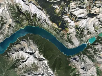 Lake Minnewanka Stewart Canyon Anthracite Alberta Canada 3D model