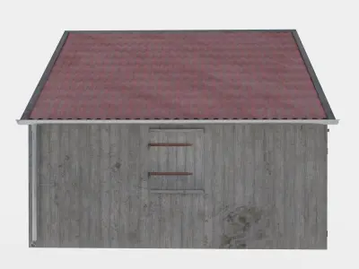 wooden shed Low-poly 3D model