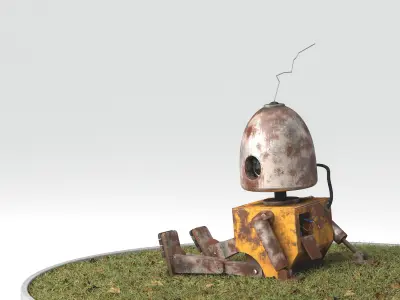 Rusted Robot Diorama 3D model