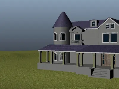 Realistic Mansion Environment Exterior Low-poly 3D model