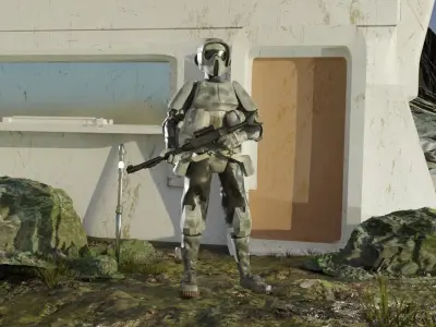 Swamp Scout Tropper Low-poly 3D model Low-poly 3D model