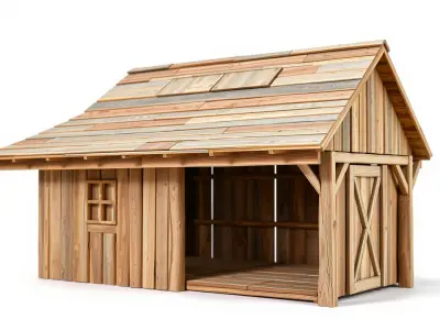 Homestead Shelter Vintage Barn Structure Low-poly 3D model