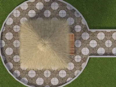 pergola garden  project good details sun outside  Low-poly 3D model