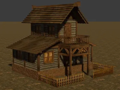 Modular Low Poly Medieval House Pack for Custom 3D Towns Low-poly 3D model