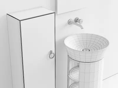 Duravit White Tulip Vanity Unit Set 4 3D model