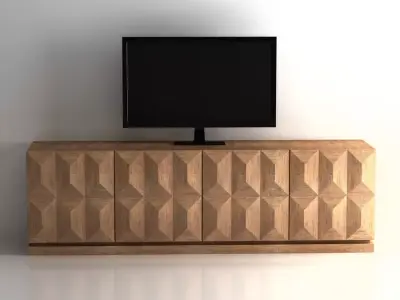 Restoration Hardware Geometric 4-Door Media Console 3D model