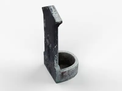 Public Park Drinking Water Scan Low-poly 3D model