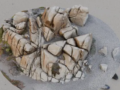 Beach Rock Eroded 3D model