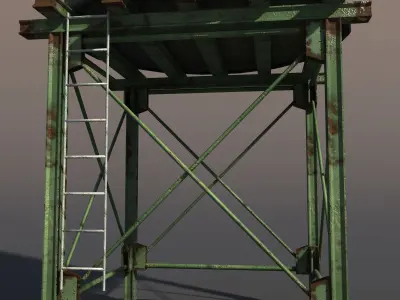 Water Tank 47 Low-poly 3D model