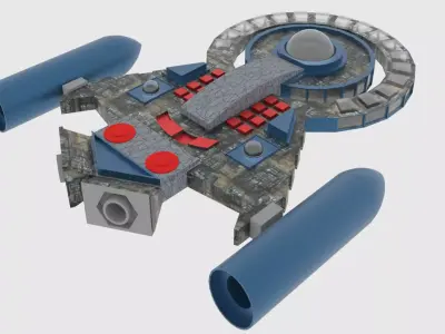 TX-300 Spaceship  Low-poly 3D model