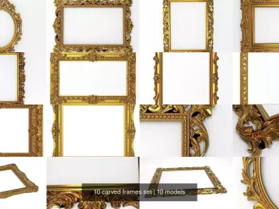 10 carved frames set 3D Model Pack