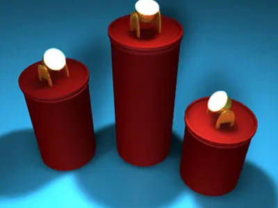 Reflectors three cans 3D model