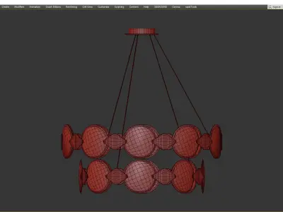 FRANCIS chandelier made of brass and glass Low-poly 3D model