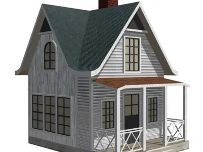 American Style Cottages - Town Houses Models 3D Model Pack