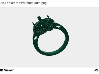 Woman Ring with Asscher Centre Stone 3D print model