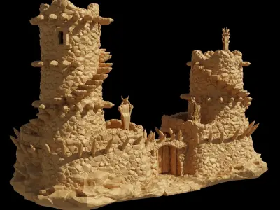 Small Orc Outpost Tabletop Terrain 28 MM 3D print model