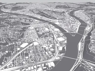 Cityscape Pittsburgh Pennsylvania USA  3D model