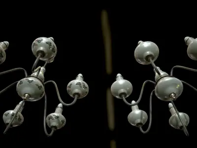  Retro Chandelier Low-poly 3D model