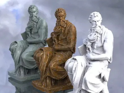 Ancient Greek Temple Statue 3D model