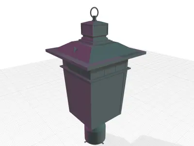 Clora Seeded Post Lantern 3D model