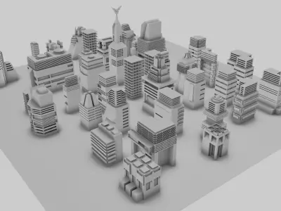 Simple City Concept 3D model